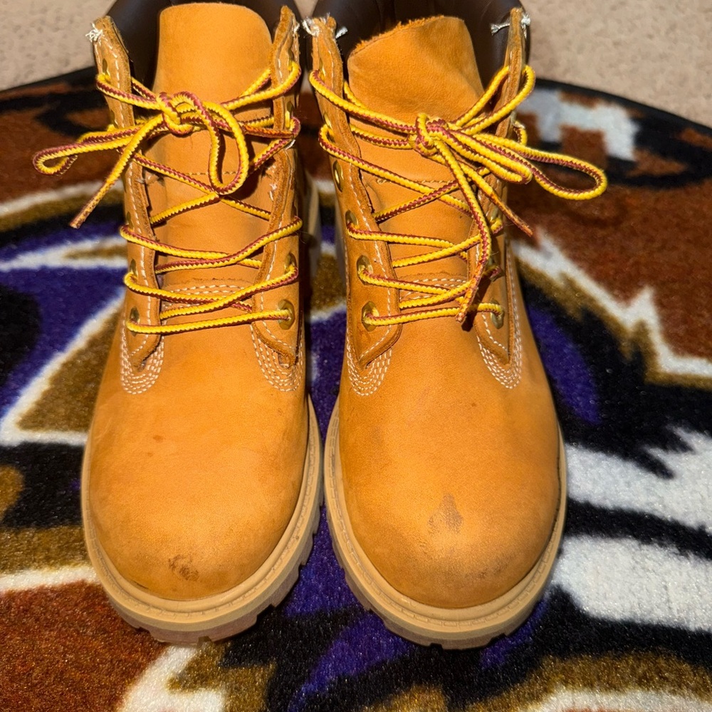 Boys Yellow Timberland Lace-Up Boots